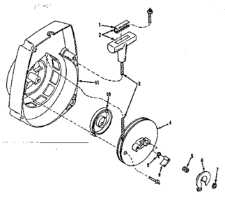 Rewind Start Diagram and Parts List for 91763205  Craftsman Chainsaw