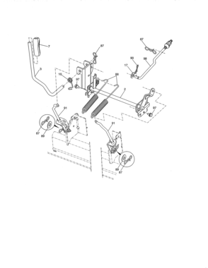 Lift Diagram and Parts List for 917204031  Craftsman Lawn Tractor
