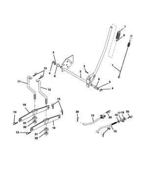 Mower Lift Diagram and Parts List for 917277310  Craftsman Lawn Tractor