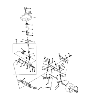 Steering Assembly Diagram and Parts List for 917270710  Craftsman Lawn Tractor