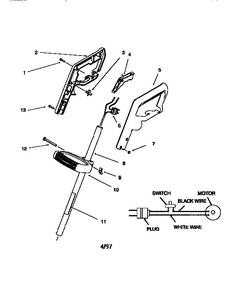 12-Inch Electric Trimmer Diagram and Parts List for 13674005  Craftsman Trimmer