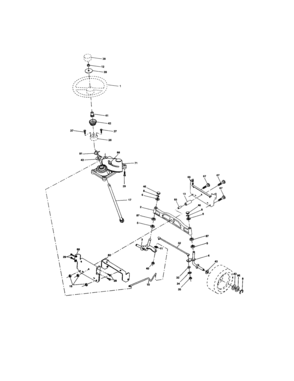 Steering Assembly Diagram and Parts List for 9172736405  Craftsman Lawn Tractor