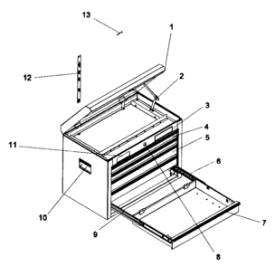 Tool Chest Diagram and Parts List for 706592462  Craftsman Tool Stand & Cart