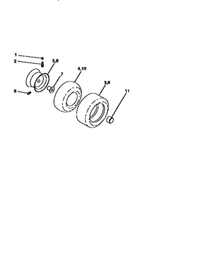 Wheels And Tires Diagram and Parts List for 917258071  Craftsman Lawn Tractor