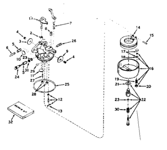 Carburetor No. 631067a Diagram and Parts List for 143576062  Craftsman Engine