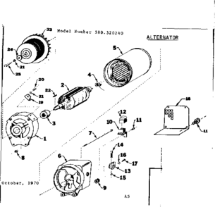 Stator Assembly Diagram and Parts List for 580320240  Craftsman Engine