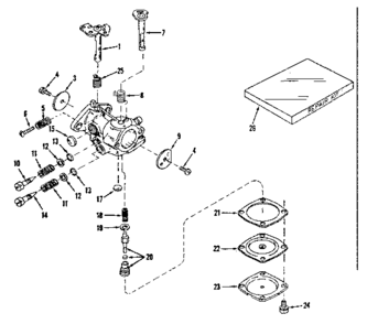 Carburetor No. 29780 Diagram and Parts List for 14397250  Craftsman Engine
