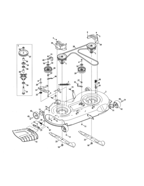Deck/spindle Assembly Diagram and Parts List for 247204420  Craftsman Lawn Tractor
