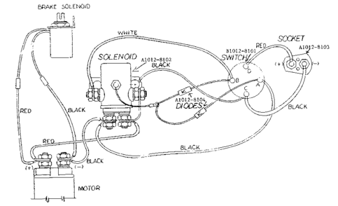 Electrical System Diagram and Parts List for 61908  Craftsman Hoist & Winch