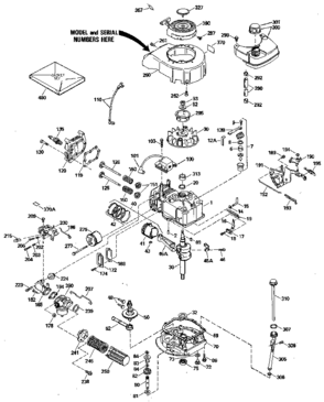 Replacement Parts Diagram and Parts List for 143404052  Craftsman Engine