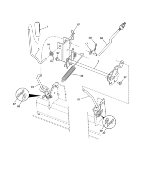 Mower Lift Diagram and Parts List for 917986471  Craftsman Lawn Tractor