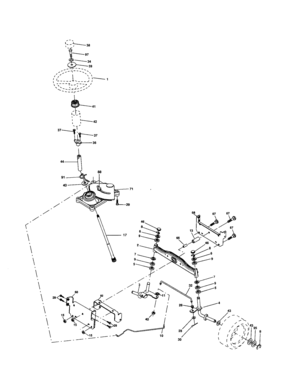 Steering Diagram and Parts List for 917257400  Craftsman Lawn Tractor
