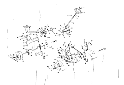 Steering And Front Axle Diagram and Parts List for 53696362  Craftsman Lawn Mower