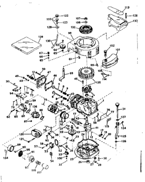 Basic Engine Diagram and Parts List for 143184172  Craftsman Engine