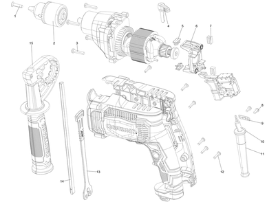 Diagram Diagram and Parts List for CMED741 Type 10 Craftsman Hammer Drill
