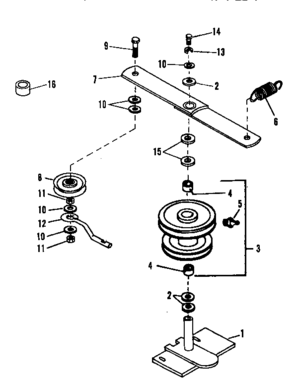 Pulley Assembly Diagram and Parts List for 842240562  Craftsman Snow Blower