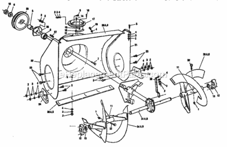 Page C Diagram and Parts List for C950-52330-3  Craftsman Snow Blower