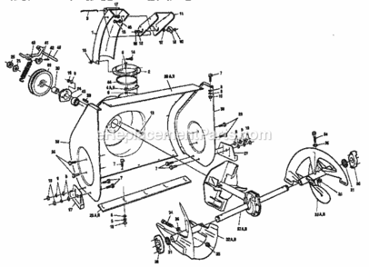 Page C Diagram and Parts List for C950-52340-3  Craftsman Snow Blower