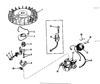 Magneto No. 610690 Diagram and Parts List for 143534032  Craftsman Engine