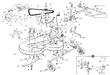 Mower Deck Diagram and Parts List for 536250920  Craftsman Lawn Tractor