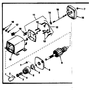 Starter Motor Diagram and Parts List for 143386042  Craftsman Engine