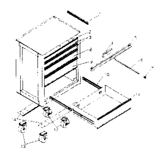 Cabinet Parts Diagram and Parts List for 706659053  Craftsman Tool Stand & Cart