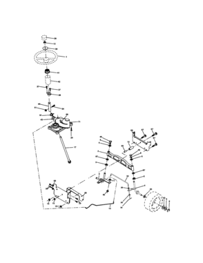 Steering Assembly Diagram and Parts List for 917273860  Craftsman Lawn Tractor