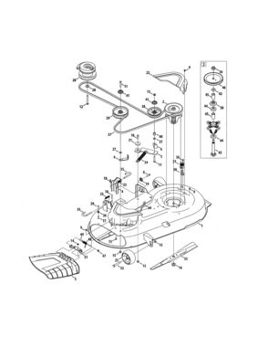 Deck/spindle Assembly Diagram and Parts List for 247204111  Craftsman Engine