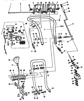 Upper Handle Assembly Diagram and Parts List for 88417  Craftsman Snow Blower