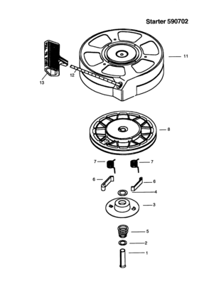 Starter 590702 Diagram and Parts List for 143996502  Craftsman Engine