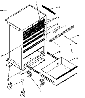 Chest Diagram and Parts List for 706619471  Craftsman Tool Stand & Cart