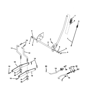 Mower Lift Diagram and Parts List for 917277420  Craftsman Lawn Tractor