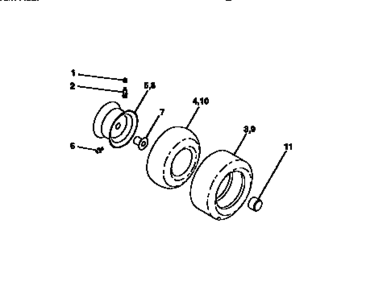 Wheels And Tires Diagram and Parts List for 917270720  Craftsman Lawn Tractor