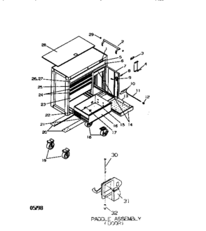Part Location Diagram of A15459A23 Craftsman Tool chest caster set