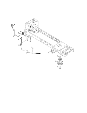 Pto Handle/engine Pulley Diagram and Parts List for 247204400  Craftsman Lawn Tractor
