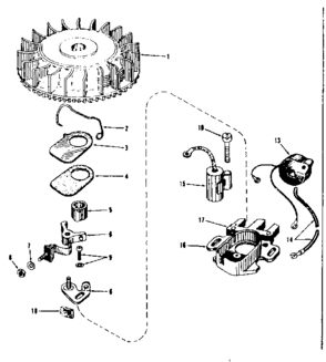 Magneto Diagram and Parts List for 143501081  Craftsman Engine