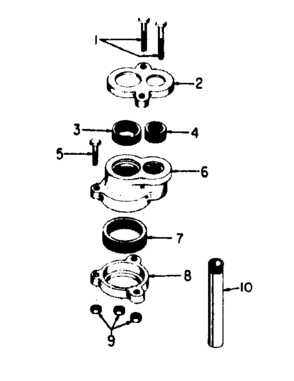 Lower Flange Diagram and Parts List for 390251901  Craftsman Water Pump