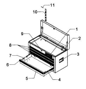Tool Chest Diagram and Parts List for 70637720  Craftsman Tool Stand & Cart