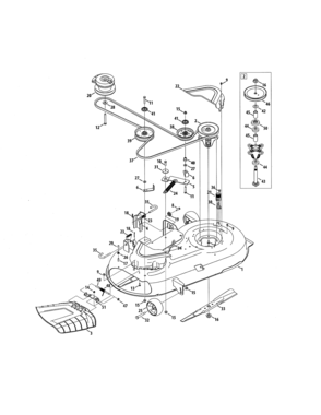 Deck/spindle Assembly Diagram and Parts List for 247204121  Craftsman Engine