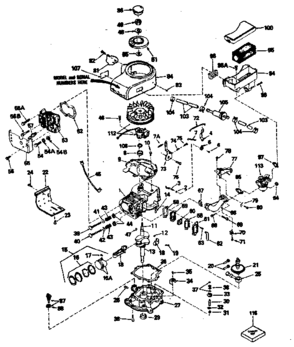 Engine Diagram and Parts List for 143356162  Craftsman Engine