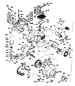 Basic Engine Diagram and Parts List for 143629012  Craftsman Engine