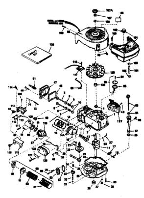 Basic Engine Diagram and Parts List for 143354402  Craftsman Engine