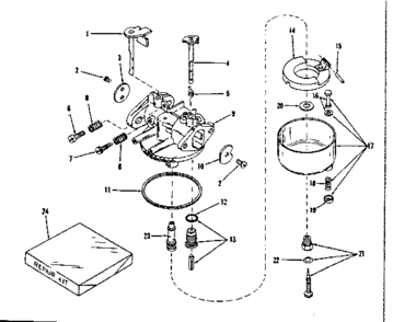 Carburetor No. 29168 (lmg-132) Diagram and Parts List for 14312351  Craftsman Engine
