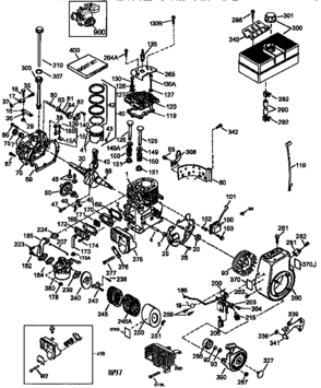 Engine 143.989001 Diagram and Parts List for 143989001  Craftsman Engine
