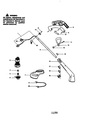 Weedwacker Diagram and Parts List for 358799270  Craftsman Trimmer