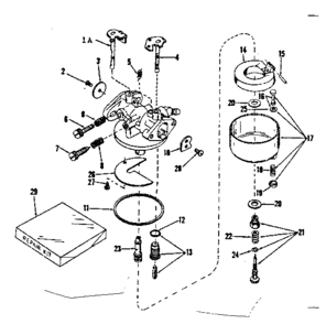 Carburetor No. 631014 Diagram and Parts List for 143137032  Craftsman Engine
