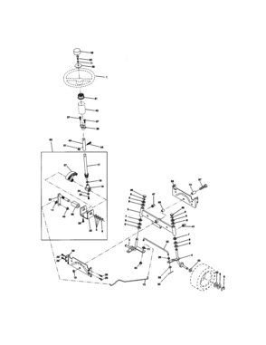 Steering Assembly Diagram and Parts List for 917270770  Craftsman Lawn Tractor