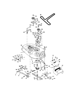 Mower Deck Diagram and Parts List for 917275632  Craftsman Lawn Tractor