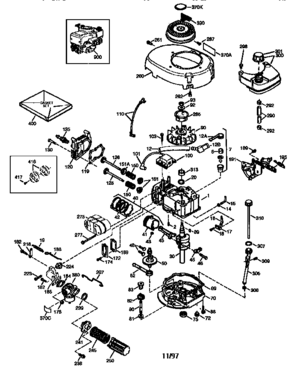 Replacement Parts Diagram and Parts List for 143986002  Craftsman Engine