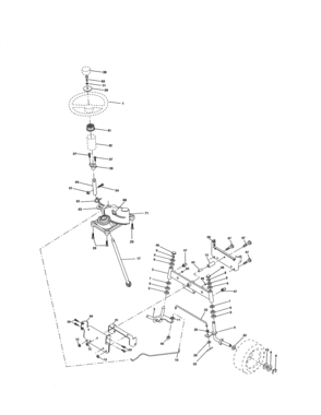 Steering Diagram and Parts List for 944601881  Craftsman Lawn Tractor